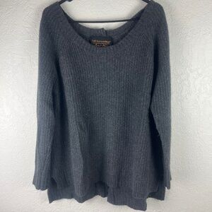 Soft Surroundings Label Noir Womens Cashmere Sweater XLarge Button Back Gray